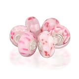 Bling Jewelry Assorted Baby Pink Murano Glass Bead Bundle .925 Sterling Silver Pandora Compatible