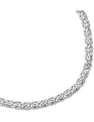 14K White Gold 20" 7.2mm Lite Byzantine Fancy Necklace With Fancy Pear Shape Clasp