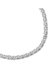 18" 14K White Gold 7.2mm (2/7") Lite Byzantine Fancy Necklace w/ Fancy Pear Shape Clasp