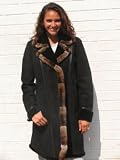NEW BLACK SHEARLING FUR COAT sz8 #10452