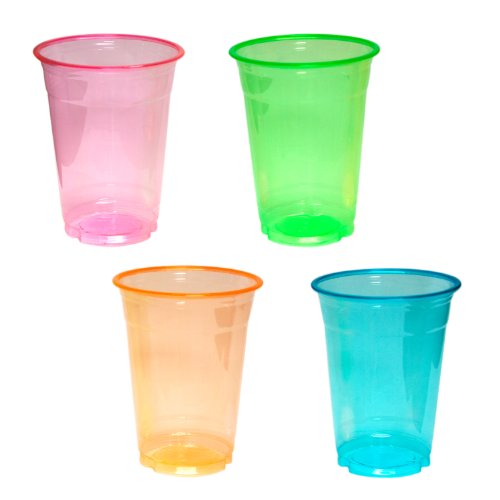 Check Out This Northwest Enterprises Soft Plastic 16-Ounce Party Cups and Tumblers, Assorted Neon, 4...