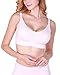 4HOW Womens Nursing Bra Maternity Breastfeeding Brassiere Pink S Fit for 30CD 32BC 34AB
