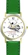 Habit 1 - Imagination Is (Spanish Text) - DELUXE TWO-TONE WATCH from THE 7 HABITS - WATCH COLLECTION BY WATCHBUDDY&reg; - Arabic Numbers - Green Leather Strap-Size-Large ( Men's Size or Jumbo Women's Size )