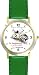 Habit 1 - Imagination Is (Spanish Text) - DELUXE TWO-TONE WATCH from THE 7 HABITS - WATCH COLLECTION BY WATCHBUDDY&reg; - Arabic Numbers - Green Leather Strap-Size-Large ( Men's Size or Jumbo Women's Size )