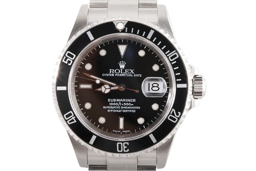 Rolex Mens Stainless Steel Submariner Black Dial