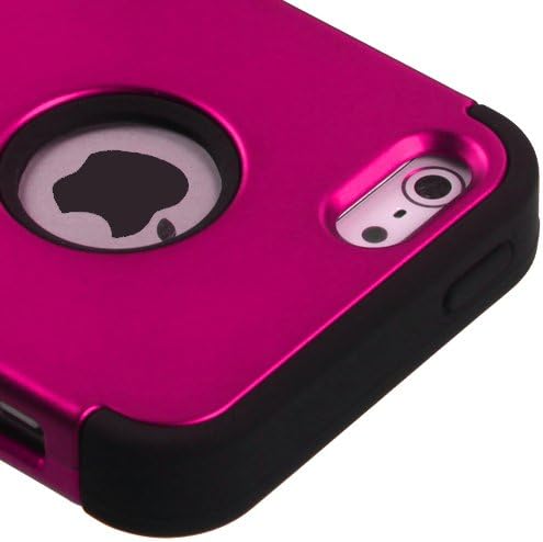 Kaleidio TM Mybat TUFF Armor Hybrid Case Cover for Apple iPhone 5 / 5s - Pink/Black (Package Includes a Overbrawn Prying Tool & Stylux Stylus/Pen Dust Plug Combo) - Retail Packaging