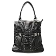 KATHY VAN ZEELAND BLACK KNOCKOUT BELT TOTE SHOPPER HANDBAG