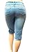 SOFIA'S Plus Size Women's Stretch Premium MID Rise Light Blue Denim Jeans Capri