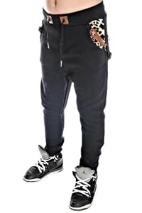 JOGGING CABANELI ENFANT SAROUEL BRETELLE OCEAN LEOPARD NOIR