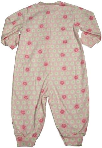 New Potatoes - Baby Girls Long Sleeve Flower Coverall, Pink 30955-12Months