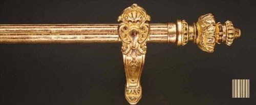 WinarT USA 8.1183.45.29.120 Palas 1183 Curtain Rod Set - 1.75 in. - Lacquered Black/Gold - 48 in.