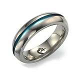Titanium and Rainbow Enamel 4mm Ring