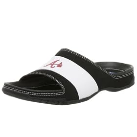 Reebok Men's MLB Braves Upscale Slide,Black/White,12 M