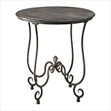 IMAGE OF Humphrey Side Table in Distressed Gray and Golden Antiqua