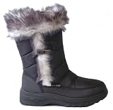 from Mill Outlet Ladies Zip Up Winter Snow Boots Black Size UK 5 EU 38