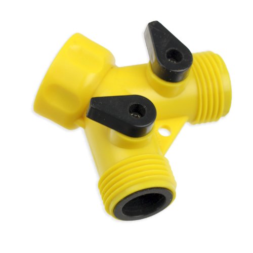 3-Way Hose Spigot Faucet Adapter Dual Shut-Off Non-RustB0041OOF4I 