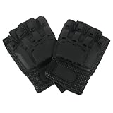 LEATHER BIKER CYCLE RIDING GLOVES FINGERLESS PADDED * Extra Large