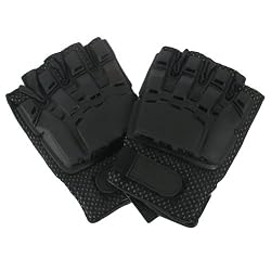 LEATHER BIKER CYCLE RIDING GLOVES FINGERLESS PADDED * Extra Large