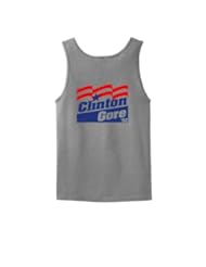 Bill Clinton Al Gore Campaign Button Tank Top Small Sport Grey
