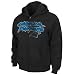 NFL Carolina Panthers Touchbck III Full Zip Jacket Adult Long Sleeved Fullzip Hooded Fleece, Black, X-Large