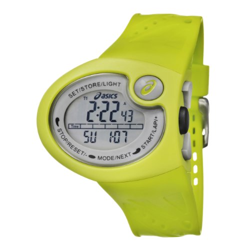 Asics Men’s Active Running Resin Case, Rubber Strap Digital Chronograph Quartz Watch QA4349002