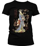 Japanese Geisha Juniors Tattoo T-shirt, Old School Tattoo Style Design Juniors Geisha Tee