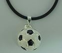 Soccer Ball Necklace 18" Leather Cord (Brand New)