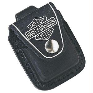 Harley Davidson Motorcycle HD Black Leather Zippo Lighter Pouch