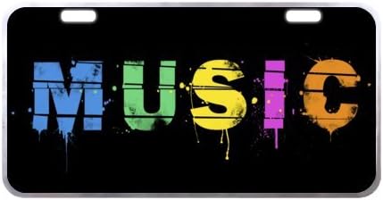 Music License Plate with High-resolution Images -11.8" X 6.1" inches-Silver Trim