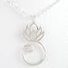 Lotus Flower Charm Holder or Pendant in Sterling Silver on 18" Bead Chain, #8438