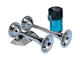 AFI 10108 FullBlast Marine Dual Trumpet Mini Deck Air Horn (12-Volt, Chrome)
