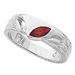 14K White Gold Mozambique Garnet and Diamond Ring