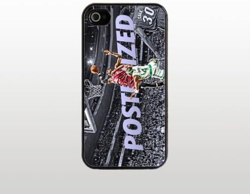 Lebron James Posterized Dunk iPhone 4 4s Case - Hard Plastic Snap-On Custom Cover - Black - Basketball