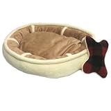 Canine Cushion Premium Bolster Bed (Tan, 20 x 27in)