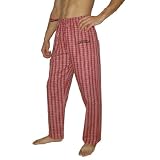 Mens NFL Arizona Cardinals Plaid Cotton Thermal Sleepwear / Pajama Pants - Red & White (Size: XL)