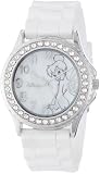 Disney Women's TK1062 Rhinestone Accent Tinkerbell White Rubber Strap Watch