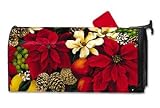 Poinsettia and Magnolia Magnetic Mailbox Cover