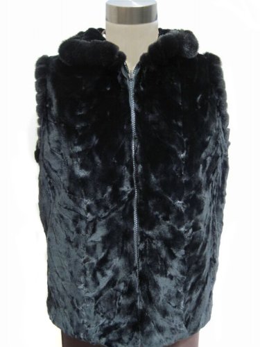 Reversible Sheared Sculptured Mink Zip Vest