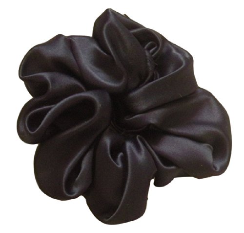 Navy Blue Satin Hair Scrunchies