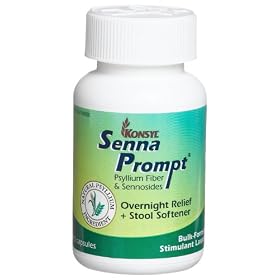 Konsyl Senna Bulk-Forming Stimulant Laxltive, Overnight Relief + Stool Softener, 90-Capsules