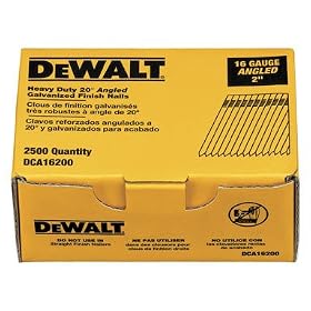 DEWALT DCA16200 2-Inch by 16 Gauge 20-Degree Finish Nail (2,500 per Box) by DEWALT