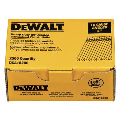 DeWalt DCA16200 2-Inch by 16 Gauge 20-Degree Finish Nail (2,500 per Box)