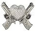 Rock Rebel Accessory BLING GUN HEART Belt-Buckle