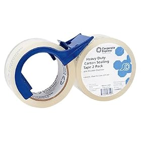 Heavy-Duty CT Sealing Tape with Dispenser, 48MMx50M, 2 Rolls of Tape PK CEB48552 by Corporate Express Brands
