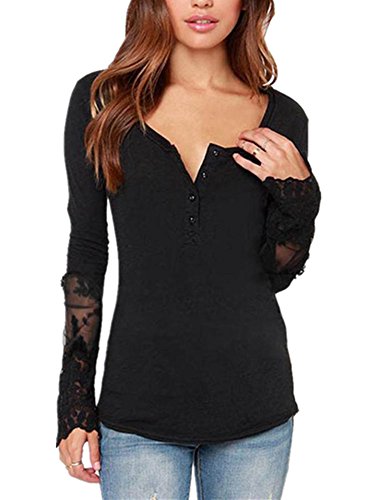 SunWard(TM) Women Sexy Backless Net Yarn Splice Long Sleeve Shirt