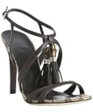 Gucci chocolate leather 'Bamboo Charm' sandals