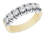 Diamond Wedding Anniversary Ring 3/4 Carat (ctw) in 14K Yellow Gold