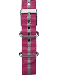 Timex T7b965 Weekender 16mm Pink and Grey Nylon Slip-thru Watch Strap