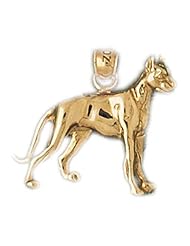 Dazzlers Solid 14k Gold Great Dane Dog Charm Pendant Available in three colors from jewelsberry (weights: 2.1 grams only)