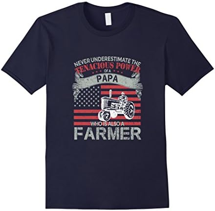 Men's Farmer T-shirt , Never underestimate the power of a Papa who XL Navy